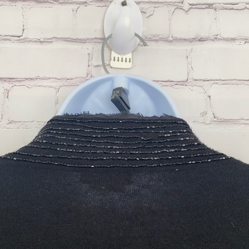 J.Crew lambs wool Vintage beaded black cardigan size XL - Picture 6 of 11